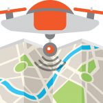 drone-flying-technology-with-paper-map-vector-15753446